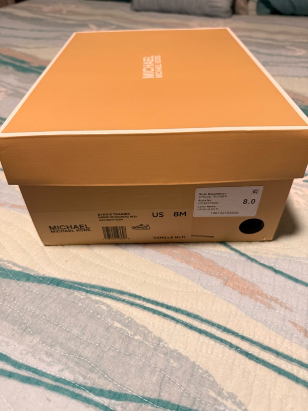 Michael Kors Byrdie Trainer Women’s Cream & Gold Athletic Sneakers - Picture 2 of 8